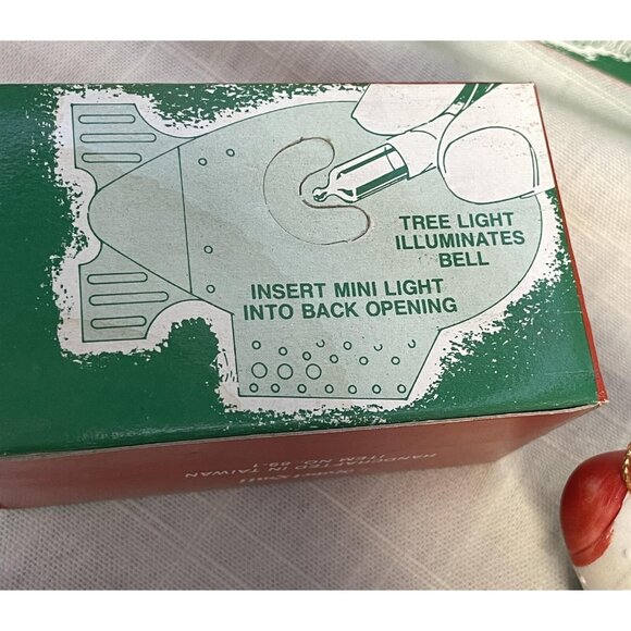 1990s Lot Of 3 Robel Hall Capn Teddy Glow Bell Light Up Porcelain Ornament-RARE - Picture 5 of 9